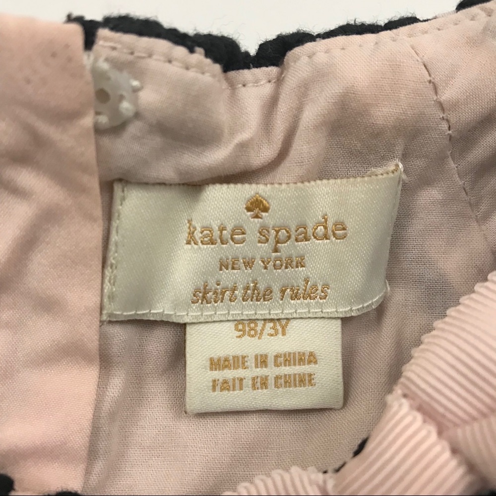 Kate Spade Black & Pink Cap Sleeve Lace Dress - Picture 3 of 4